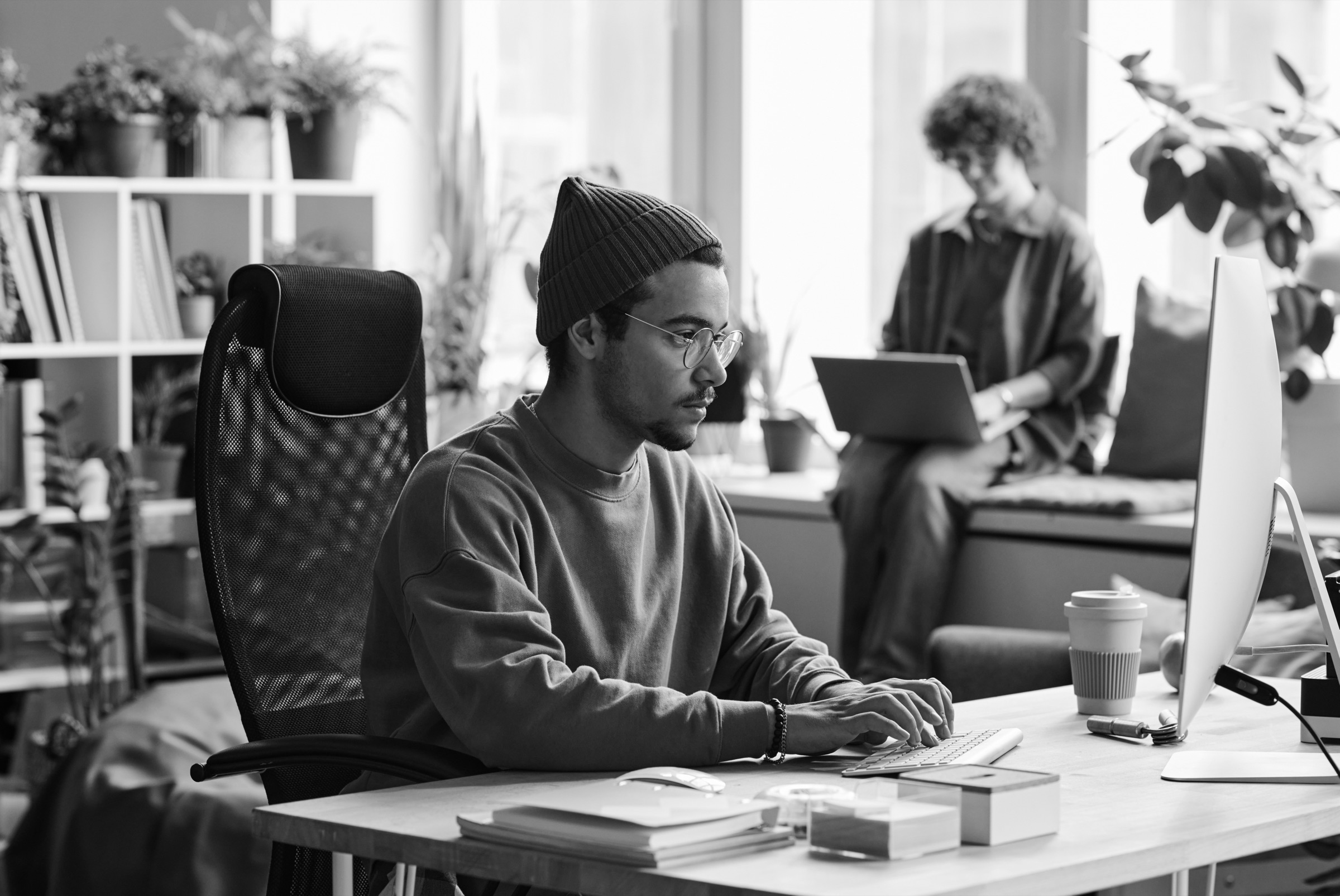 Freelancer working independently